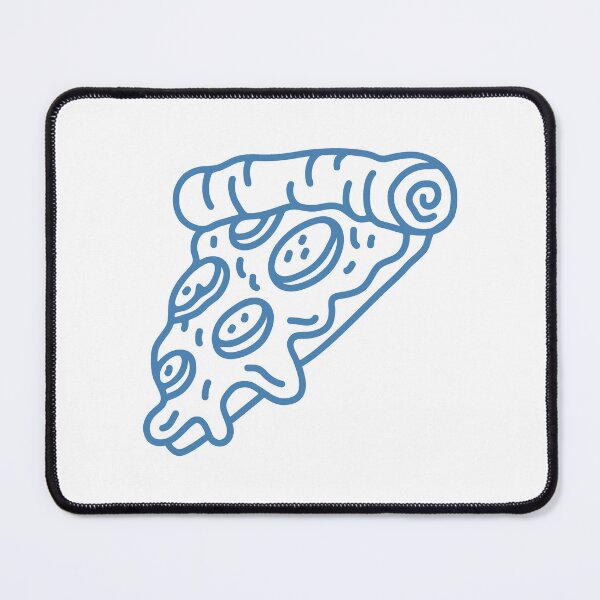 Item preview, Steel Blue Doodle Pepperoni Pizza Slice Design designed and sold by pattern-archive.