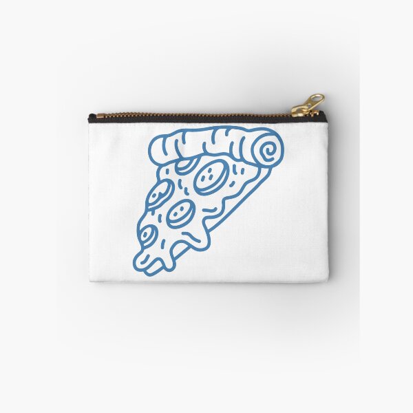 Item preview, Steel Blue Doodle Pepperoni Pizza Slice Design designed and sold by pattern-archive.