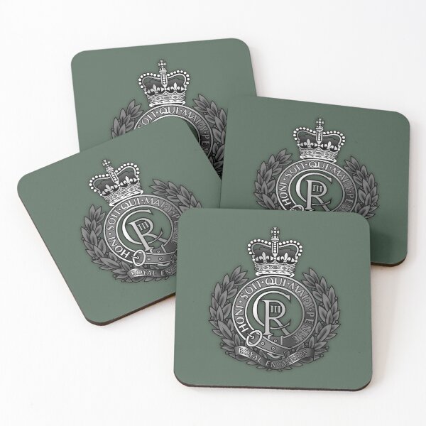 Item preview, Royal Engineers Cap Badge Black and White (CR) designed and sold by Auburn-Art.