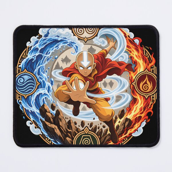 Item preview, Avatar Aang The Avatar State Four Elements Mandala designed and sold by virelleelowen98.