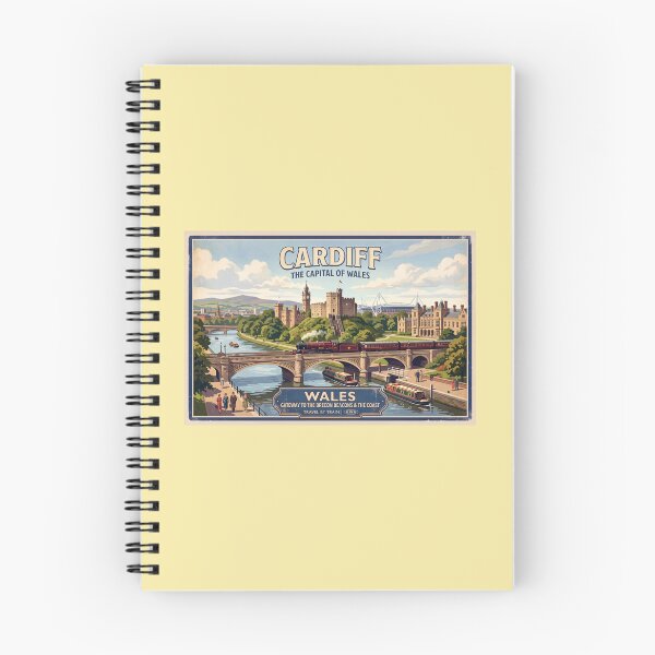 Item preview, Cardiff, Wales Vintage Style Travel Poster designed and sold by ArtworkNorth.