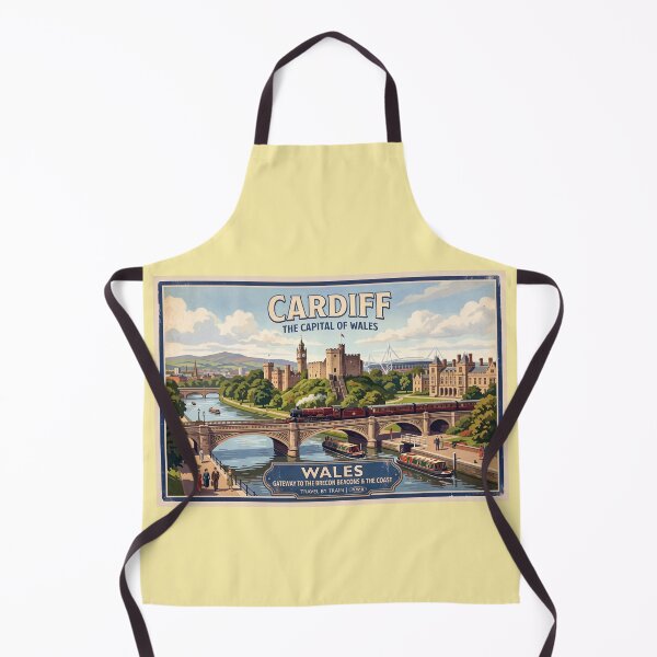 Item preview, Cardiff, Wales Vintage Style Travel Poster designed and sold by ArtworkNorth.