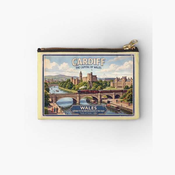 Item preview, Cardiff, Wales Vintage Style Travel Poster designed and sold by ArtworkNorth.