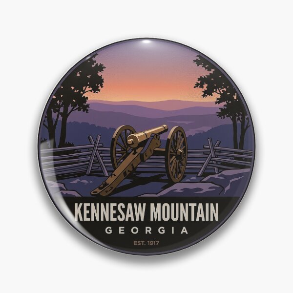 Artikelvorschau, Kennesaw Mountain Cannon Twilight Circle Badge Sticker entworfen und verkauft von DetourDgn.