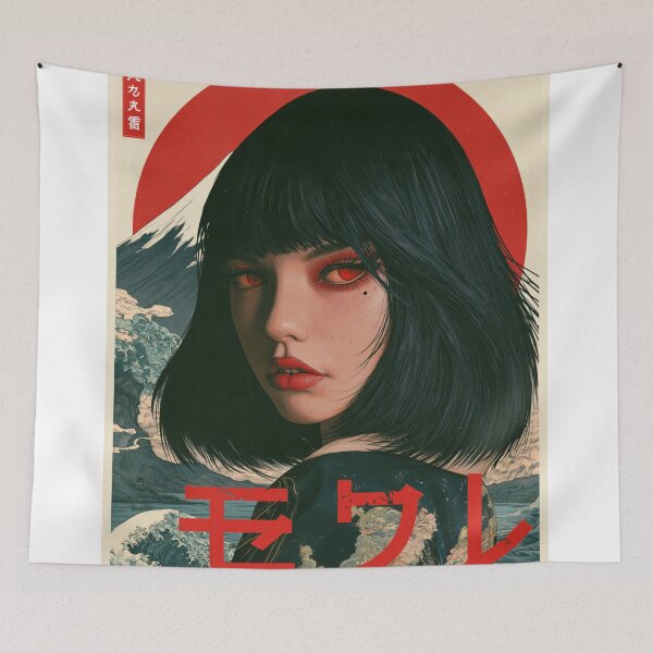 Item preview, Anime Samurai Warriors Poster | Japanese Fantasy Art Print Red Aesthetic designed and sold by Affiches29 Animé .