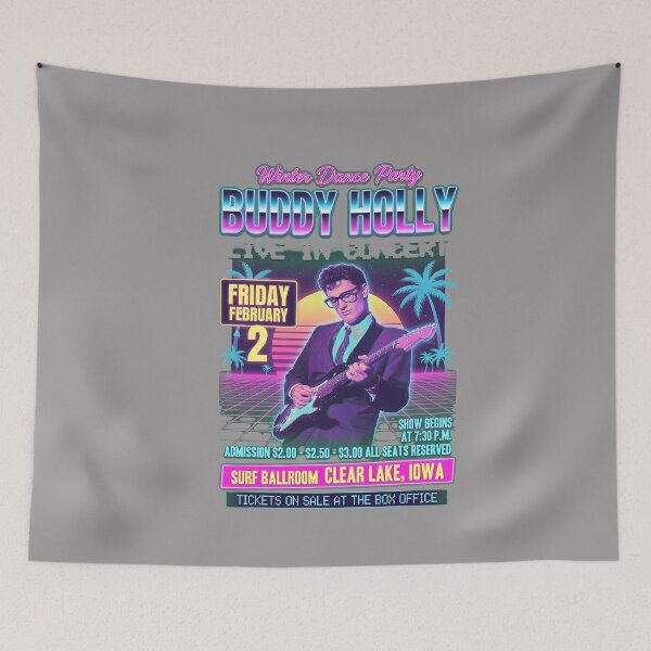 Item preview, Buddy Holly Winter Dance Party Retro Ad Design-2 designed and sold by Philippsalzman.