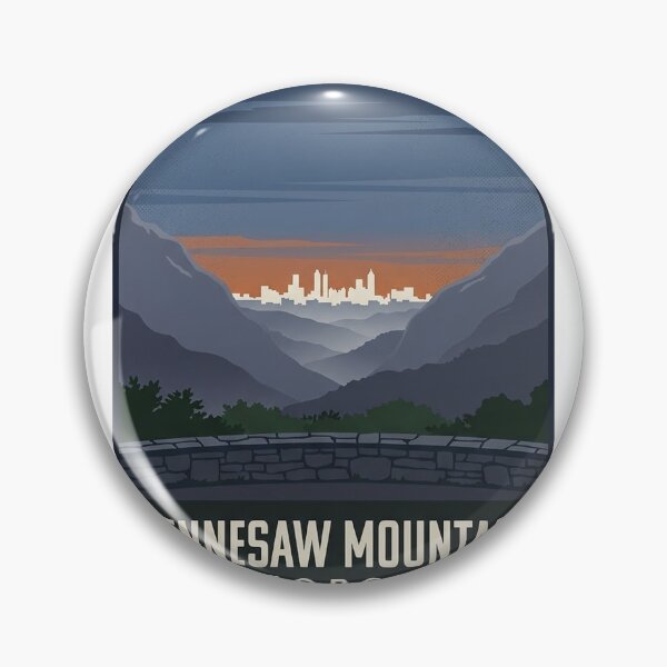 Artikelvorschau, Kennesaw Mountain Atlanta Skyline Overlook Badge Sticker entworfen und verkauft von DetourDgn.