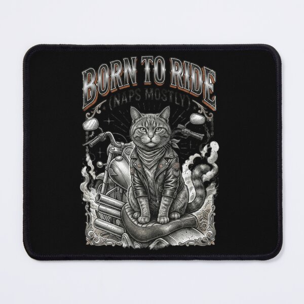 Item preview, Born to Ride Naps Mostly Funny Biker Cat designed and sold by FurRealStudioCo.