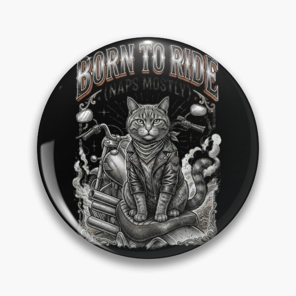 Item preview, Born to Ride Naps Mostly Funny Biker Cat designed and sold by FurRealStudioCo.