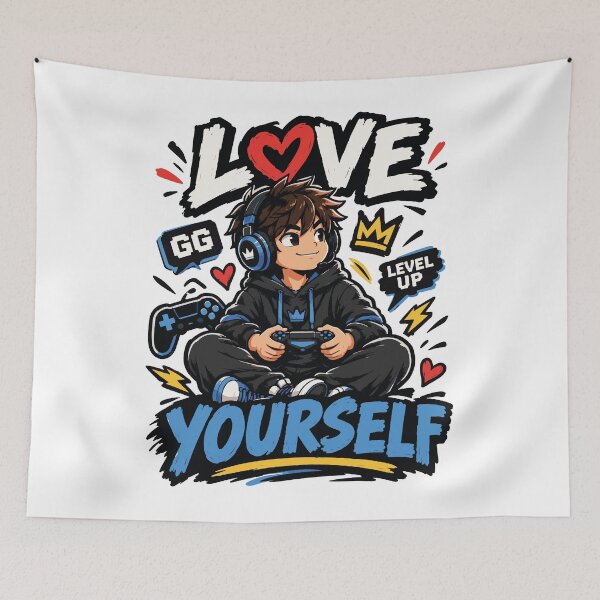 Item preview, Love Yourself Gamer T-Shirt – Cute Gaming Self Love Graphic Tee designed and sold by Artimax-Studio.