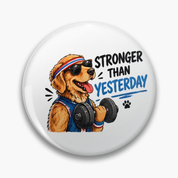 Item preview, Stronger Than Yesterday Gym Golden Retriever designed and sold by Pyt27.