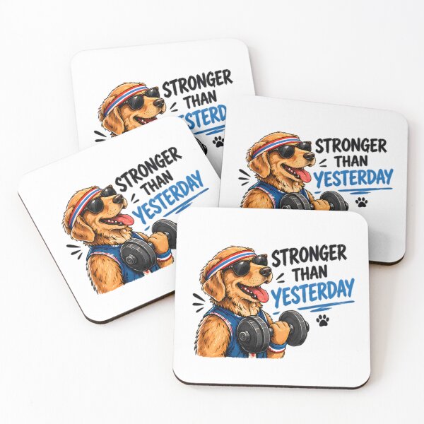 Item preview, Stronger Than Yesterday Gym Golden Retriever designed and sold by Pyt27.