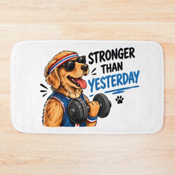 Item preview, Stronger Than Yesterday Gym Golden Retriever designed and sold by Pyt27.
