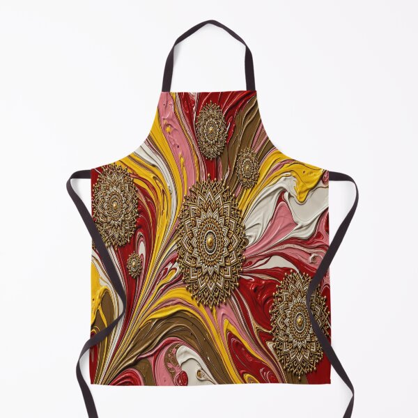 Item preview, Golden Mandala Heart & Acrylic Fluid Art Pattern designed and sold by Breezes-of-Ida.