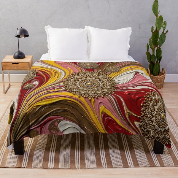 Item preview, Golden Mandala Heart & Acrylic Fluid Art Pattern designed and sold by Breezes-of-Ida.