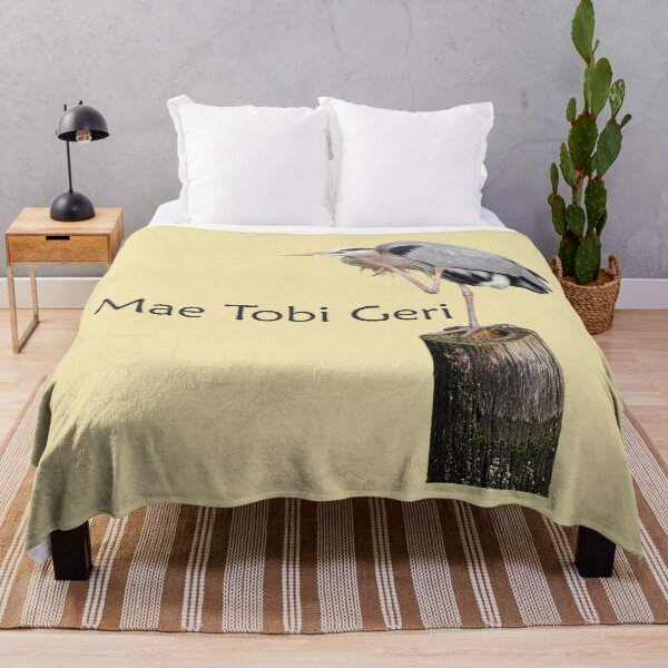 Item preview, Mae Tobi Geri Blue Heron Performing the Crane Soft Yellow f1e4b0 designed and sold by Art in My Loft.