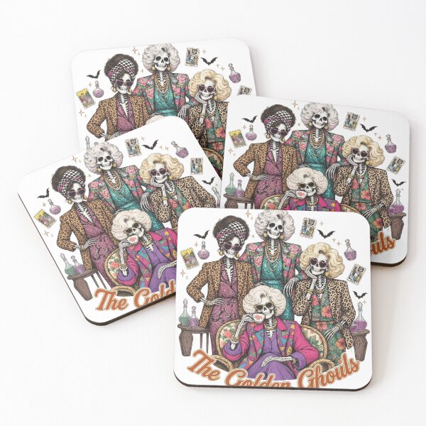 Item preview, The Golden Ghouls Vintage Retro Skeleton Best Friends Funny Halloween Design designed and sold by CreativeNest Prints.