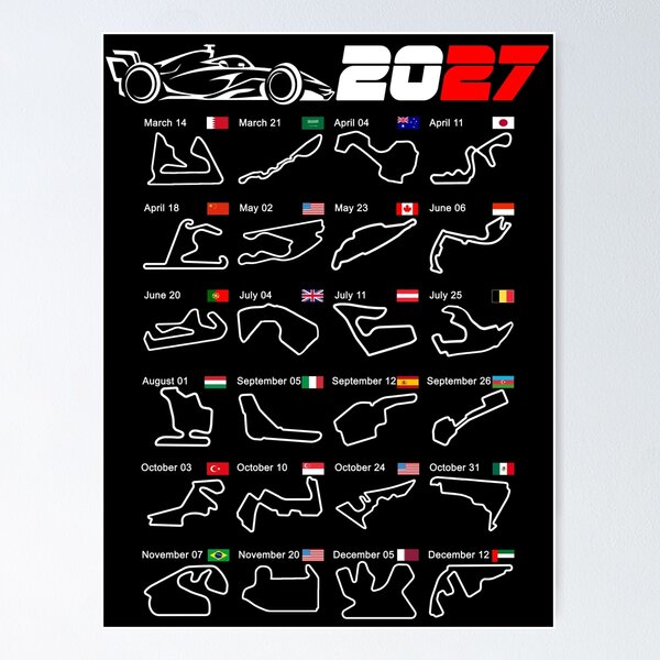 Item preview, Calendar Formula race cars 2027 circuits designed and sold by ideasfinder.