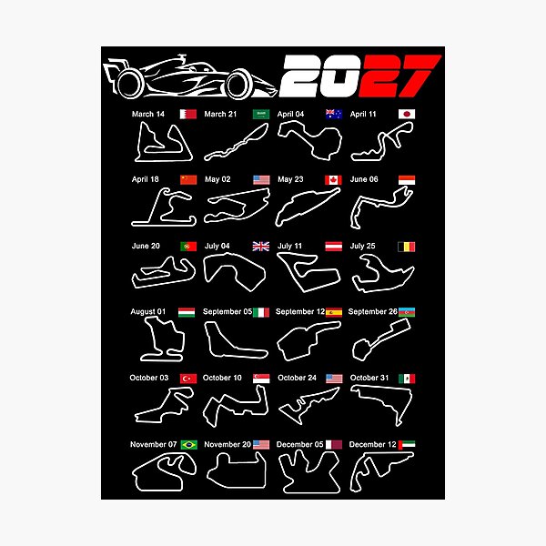 Item preview, Calendar Formula race cars 2027 circuits designed and sold by ideasfinder.