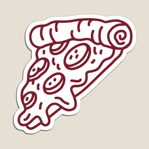 Item preview, Burgundy Doodle Pepperoni Pizza Slice Design designed and sold by pattern-archive.