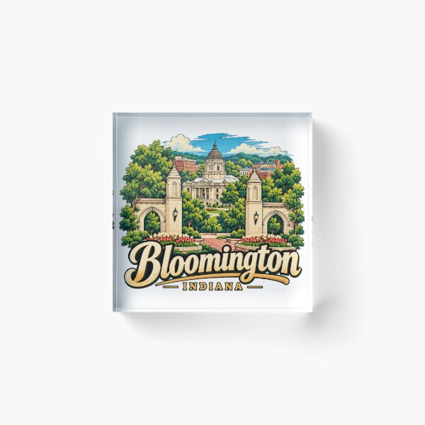 Artikelvorschau, Vintage-Reisesouvenir aus Bloomington, Indiana – Geschenk zu den Wahrzeichen entworfen und verkauft von MichaeIRellov.