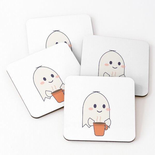 Item preview, Cute Ghost Drinking Coffee Halloween designed and sold by kh-mo-sh.