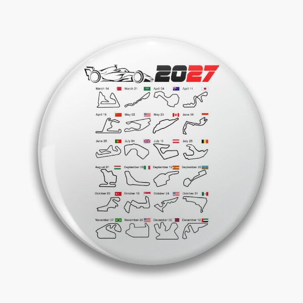 Item preview, Calendar Formula race cars 2027 circuits white designed and sold by ideasfinder.