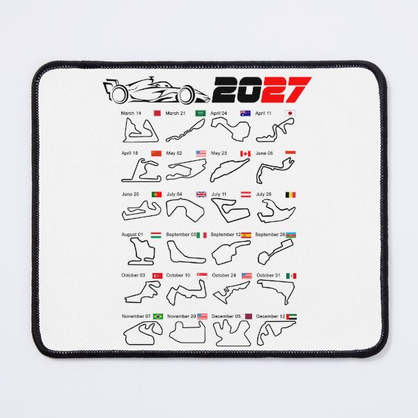 Item preview, Calendar Formula race cars 2027 circuits white designed and sold by ideasfinder.