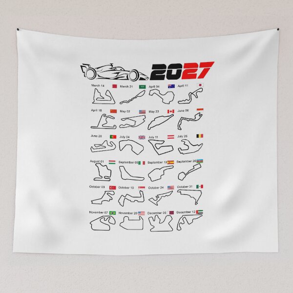 Item preview, Calendar Formula race cars 2027 circuits white designed and sold by ideasfinder.