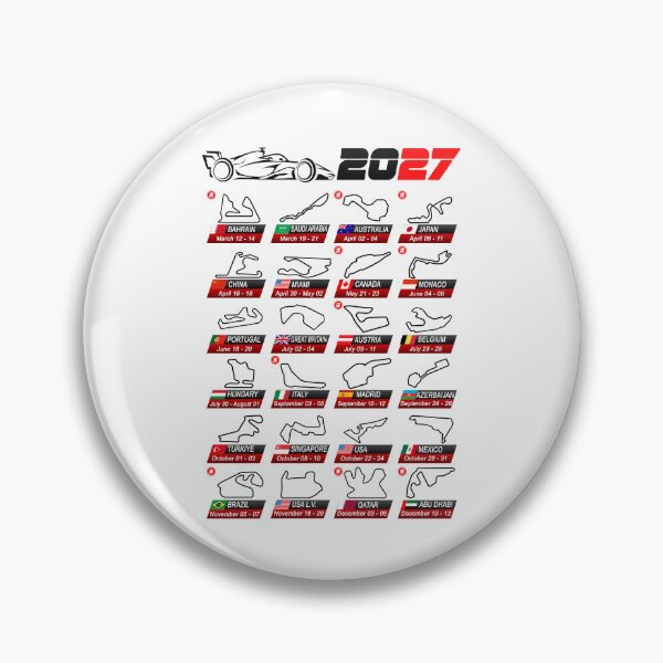 Item preview, Calendar Formula race cars 2027 circuits sport white designed and sold by ideasfinder.