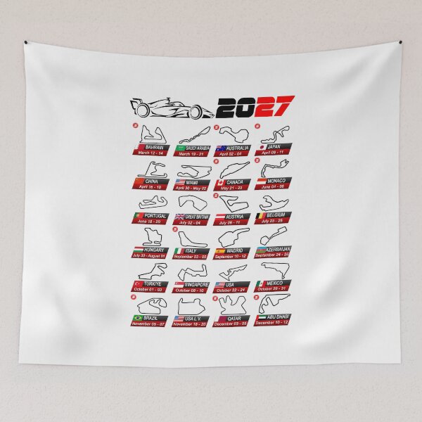 Item preview, Calendar Formula race cars 2027 circuits sport white designed and sold by ideasfinder.