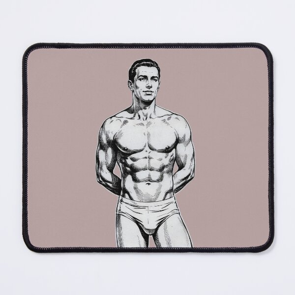 Item preview, Vintage Handsome Athletic Man – Classic Retro Ink Illustration designed and sold by gayishdesign.