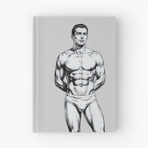 Item preview, Vintage Handsome Athletic Man – Classic Retro Ink Illustration designed and sold by gayishdesign.