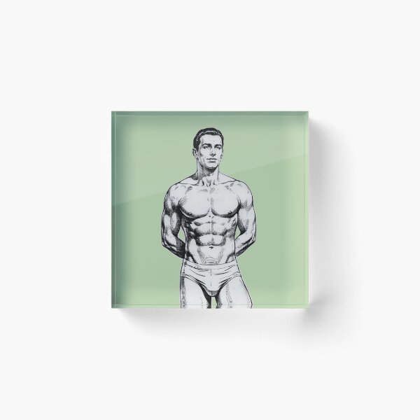 Item preview, Vintage Handsome Athletic Man – Classic Retro Ink Illustration designed and sold by gayishdesign.