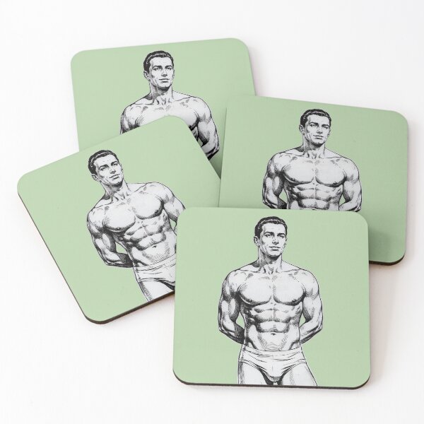 Item preview, Vintage Handsome Athletic Man – Classic Retro Ink Illustration designed and sold by gayishdesign.
