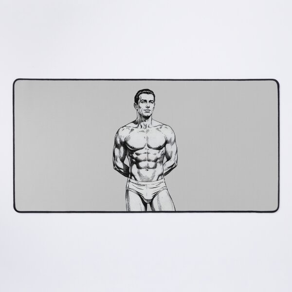 Item preview, Vintage Handsome Athletic Man – Classic Retro Ink Illustration designed and sold by gayishdesign.
