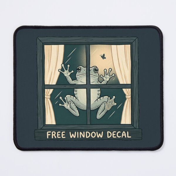 Item preview, Free Window Decal Gray Treefrog Funny Frog Art designed and sold by shifumart.