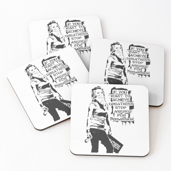 Item preview, Banksy Quote Graffiti If You Want To Achieve Greatness Stop Asking For Permission Black designed and sold by emmons-ulrike.