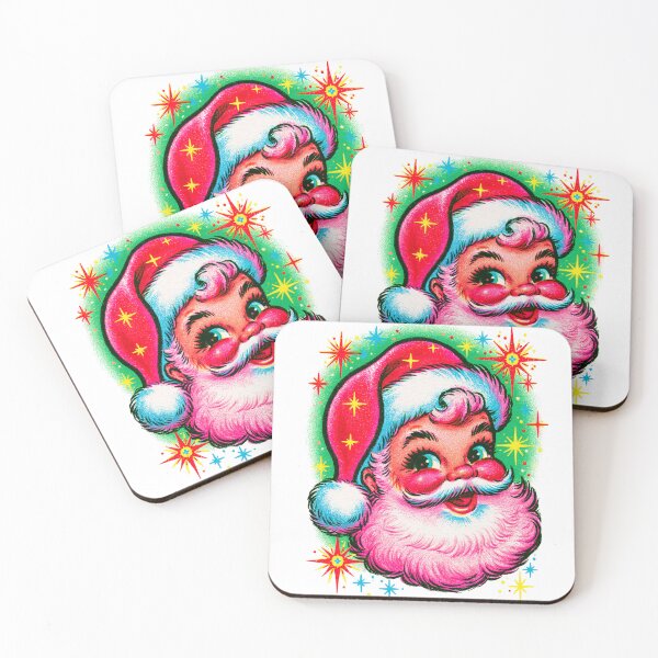Item preview, Retro Santa Shirt Vintage Pink Christmas Tee, Mid Century Kitsch Graphic Tshirt, Atomic Starburst Cheerful Claus Holiday designed and sold by Keingdesign.