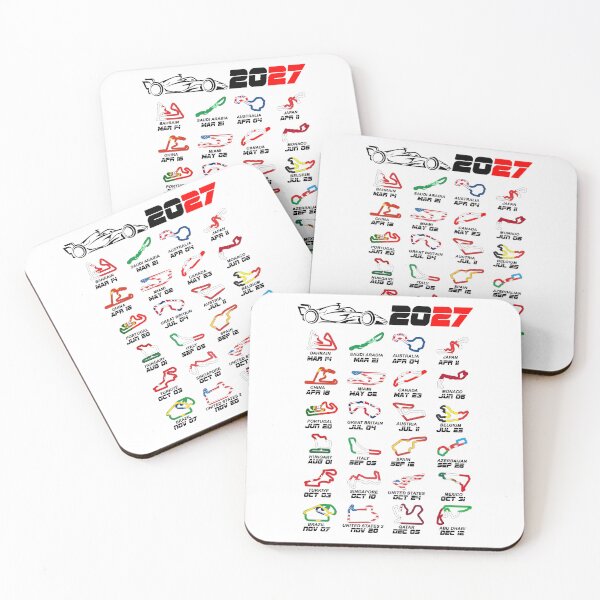 Item preview, Calendar Formula race cars 2027 circuits colors white designed and sold by ideasfinder.