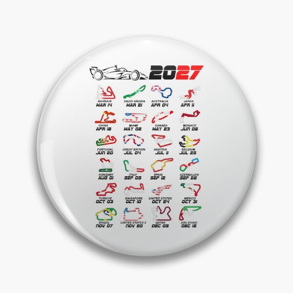 Item preview, Calendar Formula race cars 2027 circuits colors white designed and sold by ideasfinder.