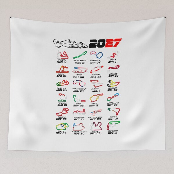 Item preview, Calendar Formula race cars 2027 circuits colors white designed and sold by ideasfinder.