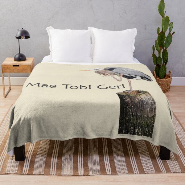 Item preview, Mae Tobi Geri Blue Heron Performing the Crane Beige efe6d0 designed and sold by Art in My Loft.