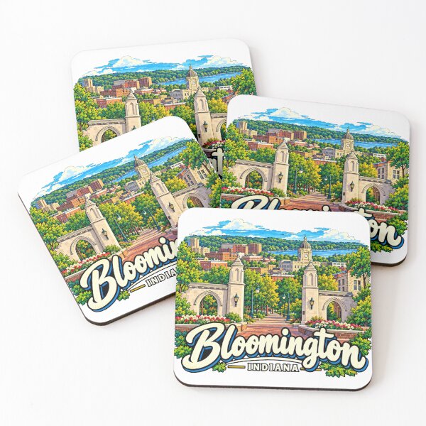 Item preview, Hand Drawn Bloomington Indiana Travel Souvenir Landmark Gift designed and sold by MichaeIRellov.