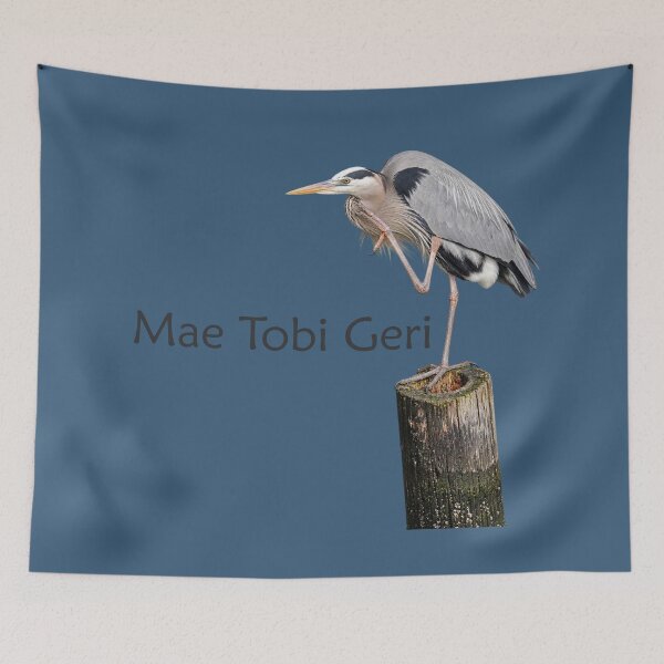 Item preview, Mae Tobi Geri Blue Heron Performing the Crane Blue 375b78 designed and sold by Art in My Loft.