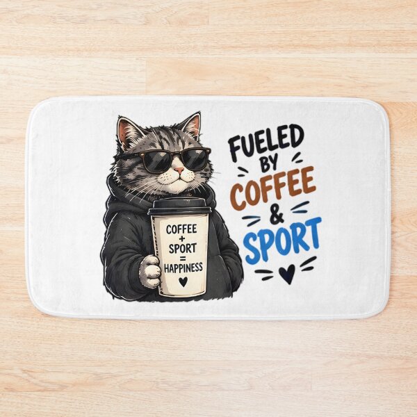 Item preview, Fueled By Coffee And Sport Cool Cat designed and sold by Pyt27.