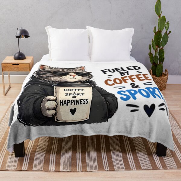 Item preview, Fueled By Coffee And Sport Cool Cat designed and sold by Pyt27.