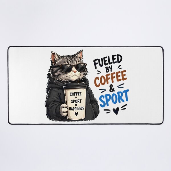 Item preview, Fueled By Coffee And Sport Cool Cat designed and sold by Pyt27.