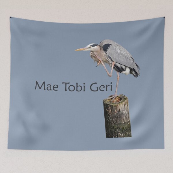 Item preview, Mae Tobi Geri Blue Heron Performing the Crane Blue 889bb1 designed and sold by Art in My Loft.