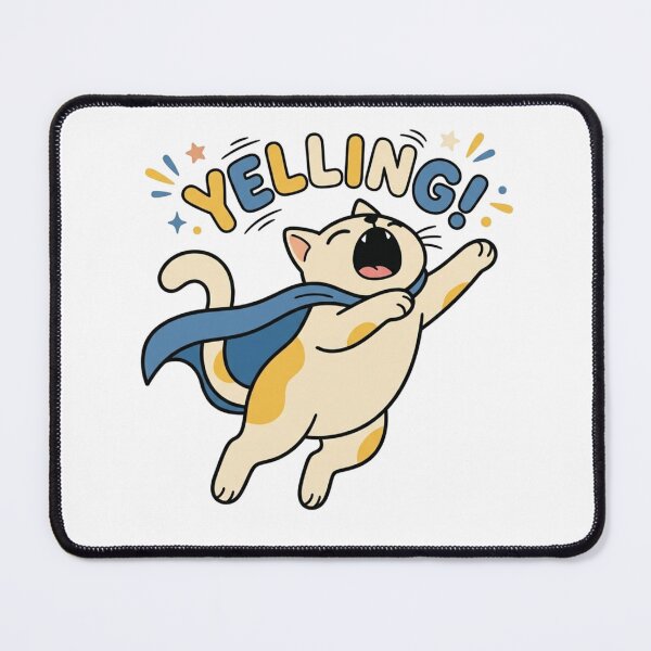 Item preview, Funny Yelling Superhero Cat Heroic Loud Kitten designed and sold by Fine-Arts-Lab.